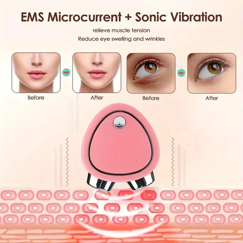 Micro Current Beauty Instrument Mini Portable Face Slimming Massager EMS Delicate Contour Lifting Firming Facial Skin
