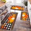 Thanksgiving Pumpkin Maple Leaf Kitchen Floor Mat Decor Carpet for Living Room Bedroom Hallway Balcony Rugs Anti-Slip Doormat 1