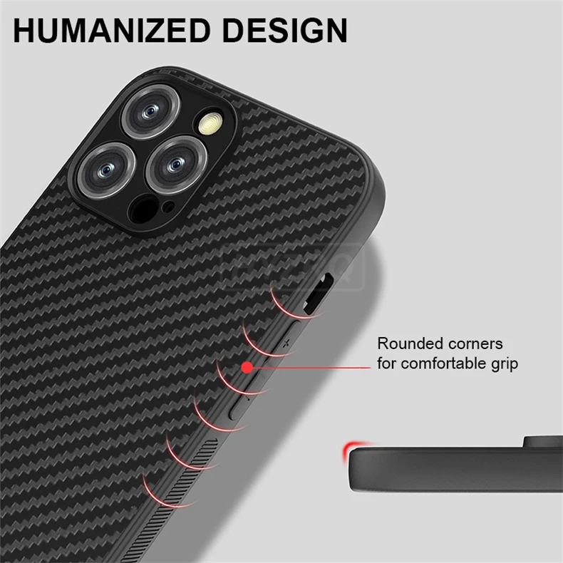 Carbon Fiber Texture Soft Silicone Case For iPhone 11 12 13 Pro Max Soft Tpu Shockproof Cover iPhone 11Pro 12Pro 13Pro Max Case iphone 13 cases