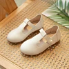 Kids Princess Shoes Solid Color Versatile Girls Leather Shoes T-strap 2024 New Children Flats Dance Shoes Fashion Temperament 3