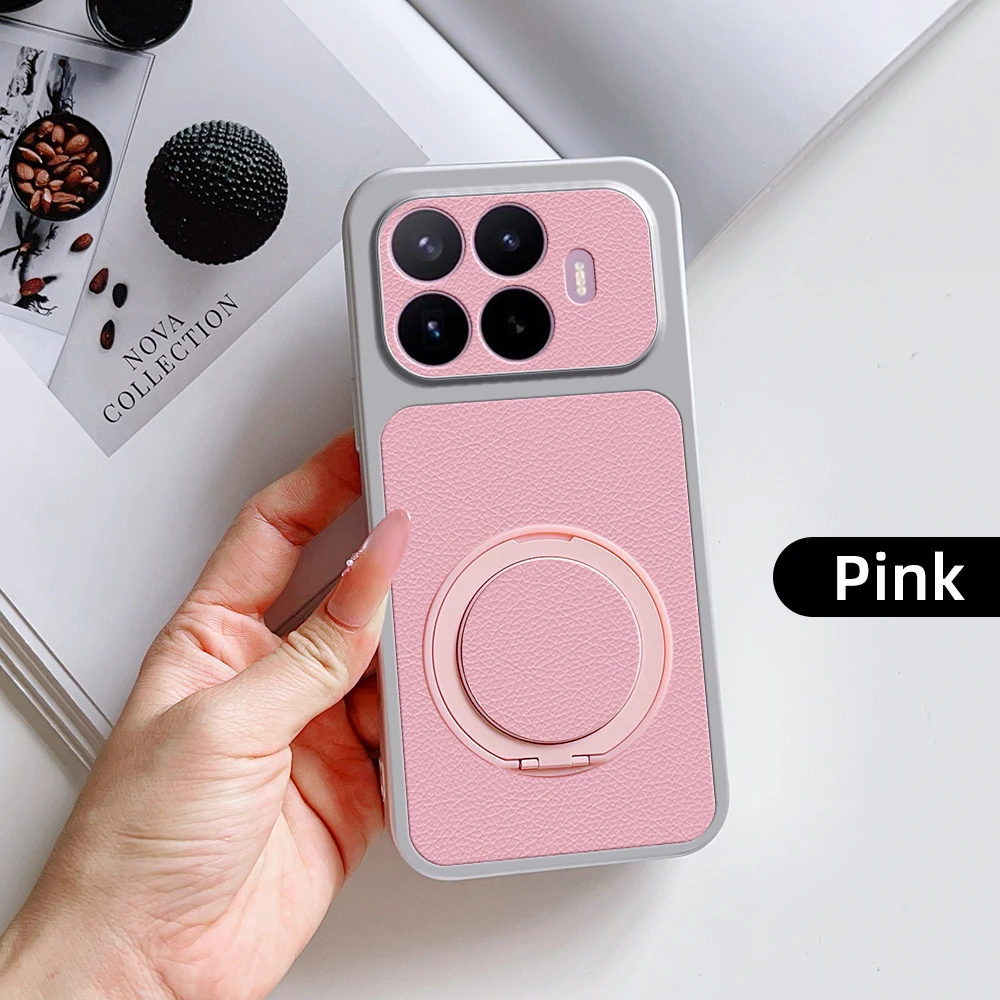 Luxury Leather Matte Magnetic Holder Stand Phone Case