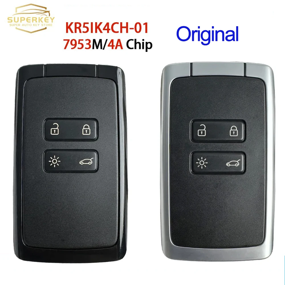SUPERKEY Original KR5IK4CH-01 For Renault Megane 4 Talisman Espace 5 Kadjar Zoe2 Koleos Captur 434Mhz 4A Chip OEM Smart Card Key
