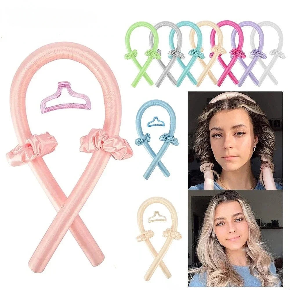  Heatless Curling Rod Headband No Heat Silk Curls Ribbon Hair Rollers Sleeping Soft Headband Lazy Hair Curlers Hair Styling Tools 