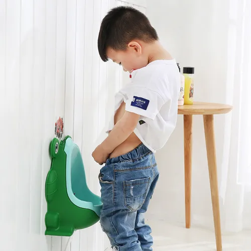 동물 만화 디자인 아기 소년 개구리 변기 화장실 소변 오줌 트레이너, 벽걸이 화장실 오줌 트레이너, 0-6 세 어린이용 # DS, 1 개 5