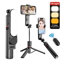 Foldable Selfie Stick Mini Tripods With LED Fill Light Wireless Bluetooth Remote Shutter For Ios Android Smartphones Photo Live