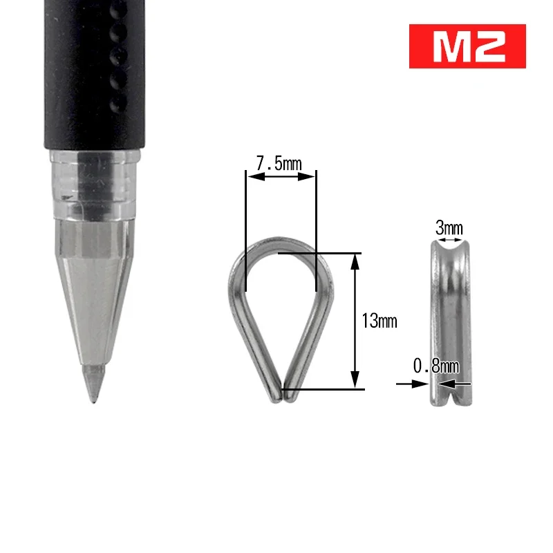 Full Size 304 Stainless Steel Wire Rope Protective Sleeve Cable Thimbles Clamps Hasps Rigging Fasteners Chicken Heart Ring jewelry box hasps,buckle clamp