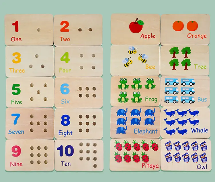 Wooden Counting Stick Math Game Number Matching Educational Toy_voghion.com