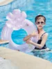 Swimming Ring Swim Circle with Daisy Decor Pool Foats Adult Kids Inflatable Pool Tube Giant Float Boys Girl Water Toy Swim Laps 5