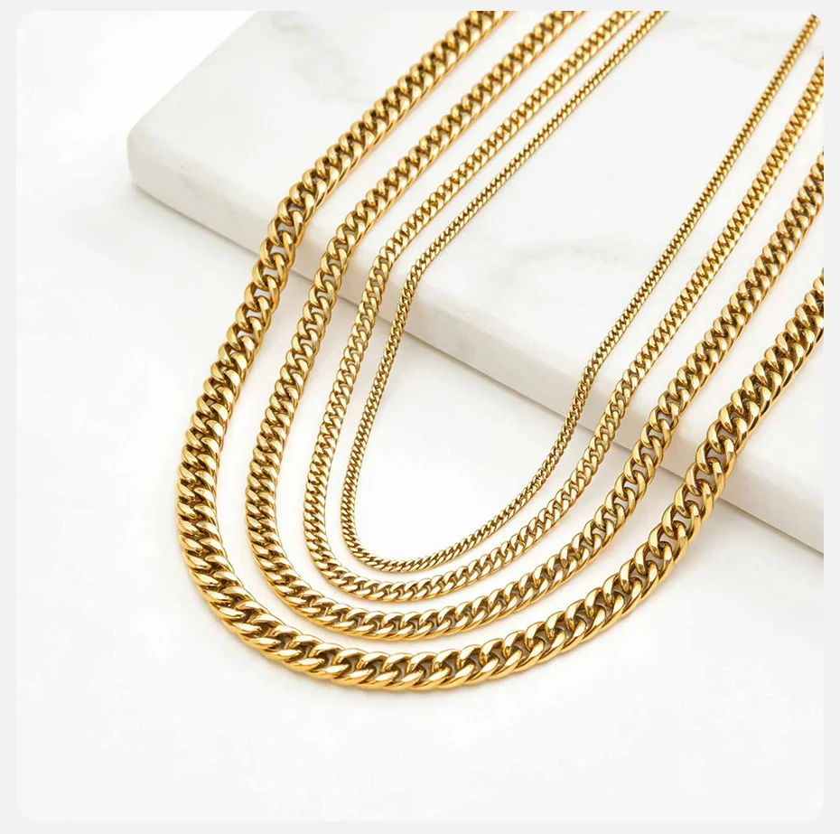 Vnox 3/5/7/9mm Thick Cuban Chain Necklaces for Men Women,Simple Miami Curb Links Collar,Waterproof Stainless Steel Unisex Chain S698fda0417634c88872ac851dde01e2eK