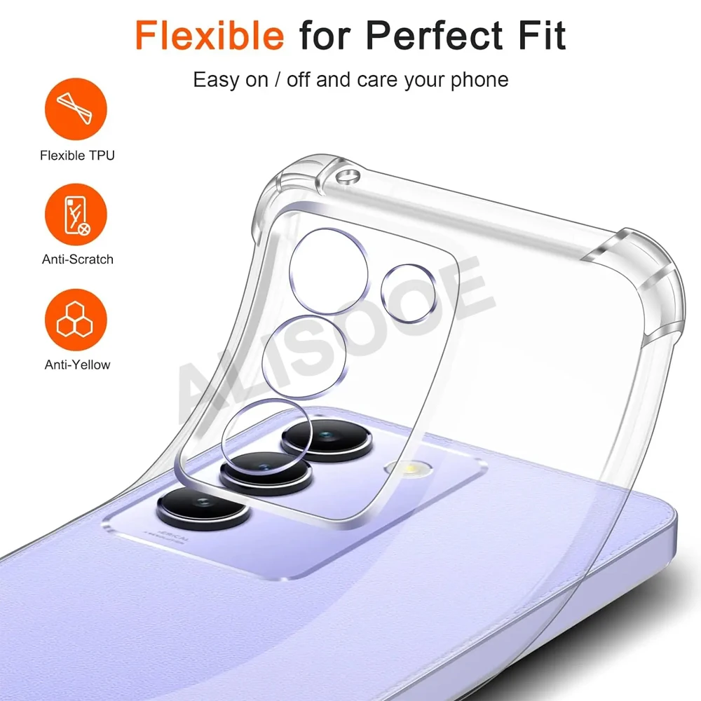 Crystal Clear HD Transparent Protective TPU Cover Case