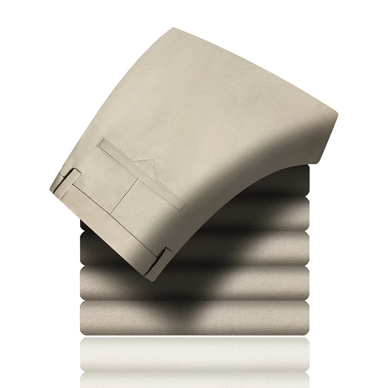 Slim Fit Men's Casual Pants Four Season Lightweight Business Western-Style Easy Maintainance Comfortable Men's Trousers