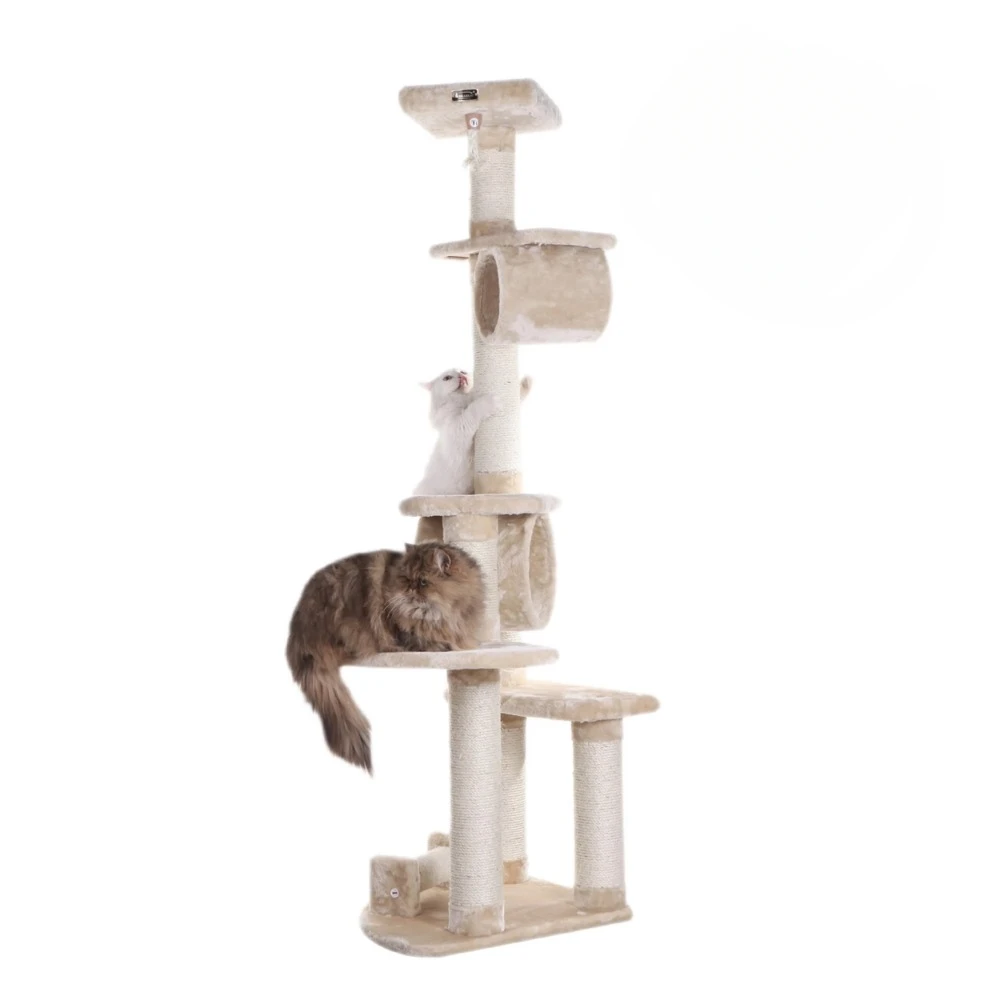 

Аксессуары товары для кошек 74 дюйма бежевая классическая модель кошачьего дерева A7463A Gatera трава котята точилка для когтей скребок для кошек ватт