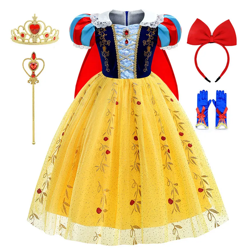 

Disney 2024 New Toddler Royal Princess Dress Classic SnowWhite Cosplay Costume Kid Carnival Fairy Tale Snow White Party Vestidos