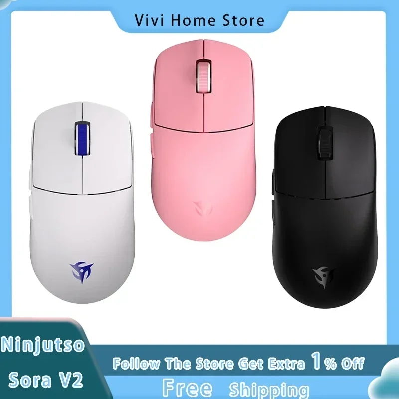 Ninjutso sora v2 drahtlose Bluetooth-Maus paw3395 8k leichte Dual 