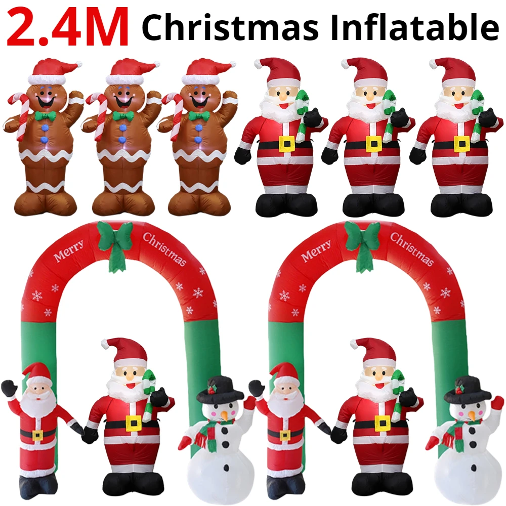 2.4M Christmas Inflatable Archway 3D Yards Arch Santa Claus ...