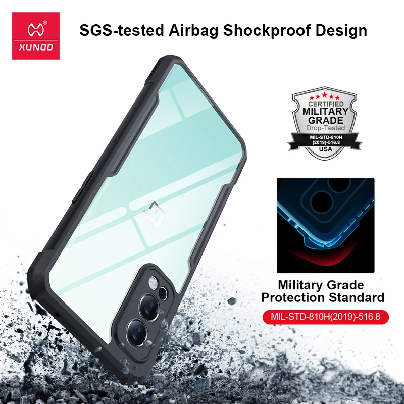 Xundd-Shockproof Case for OnePlus Nord 5G, Transparent Phone