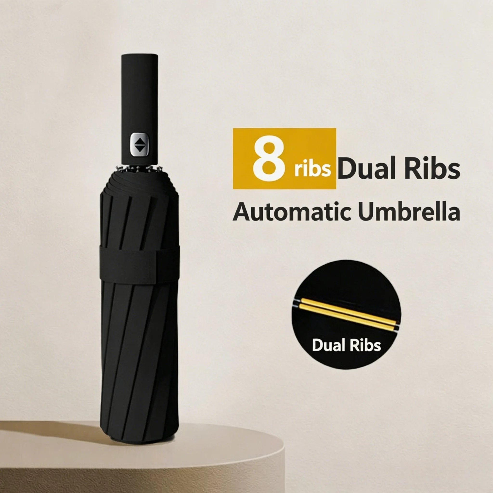 Enhanced Automatic Thickened Reinforced Folding Umbrella for Women - Sun and Rain Protection