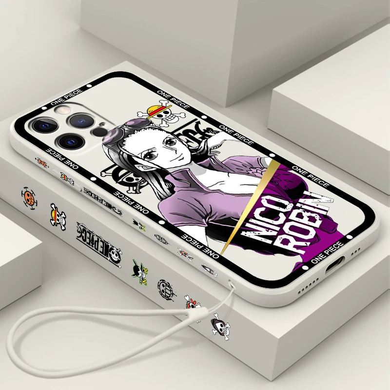 thumbnail image 1 of Funda de teléfono One Piece Robin Sanji Cool Liquid Left Rope para Apple iPhone 15 14 13 12 11 XS XR X 8 7 SE Pro Max Plus Mini, 1 of 5