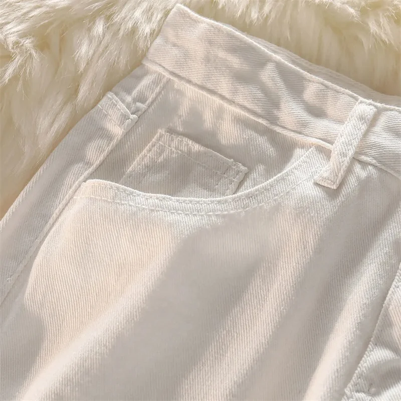 2025 Fashion Jeans Women White Black High-waist Straight Pants Spring Summer Denim Casual Trousers Lady Loose Wide-leg Jeans 5