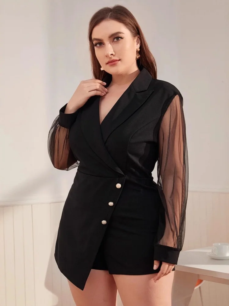 Wmstar Plus Size Jumpsuits Women Wholesale European American Cross Border Autumn Winter Long Sleeved Elegant Fitted New High End