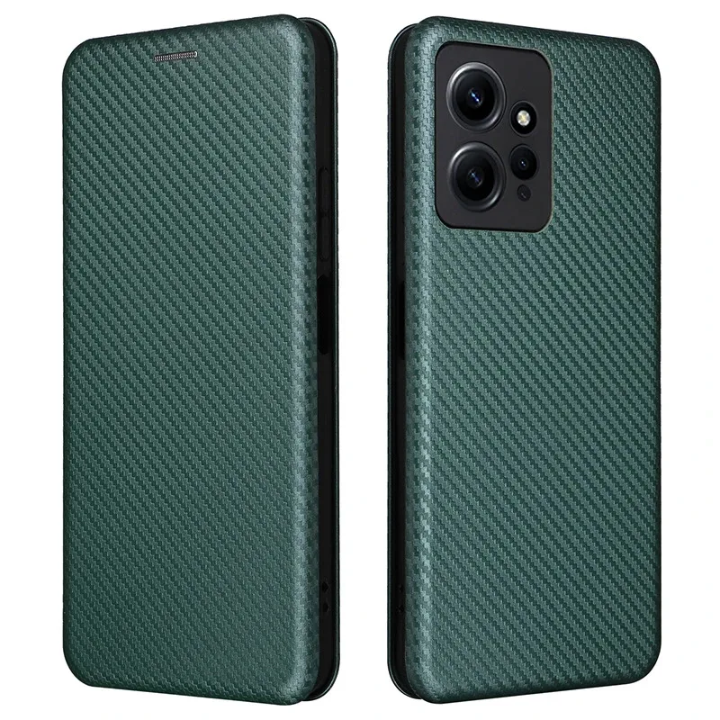 Luxury Carbon Fiber Leather Flip Wallet Case Cover