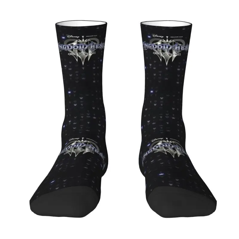 Disney Kingdom Hearts Box Art Mens Crew Socks Unisex Fun 3D Printing Anime Game Dress Socks