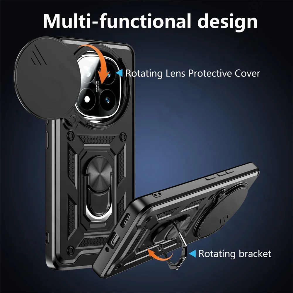 Slide Camera Protector 360° Ring Armor Hard Case Cover
