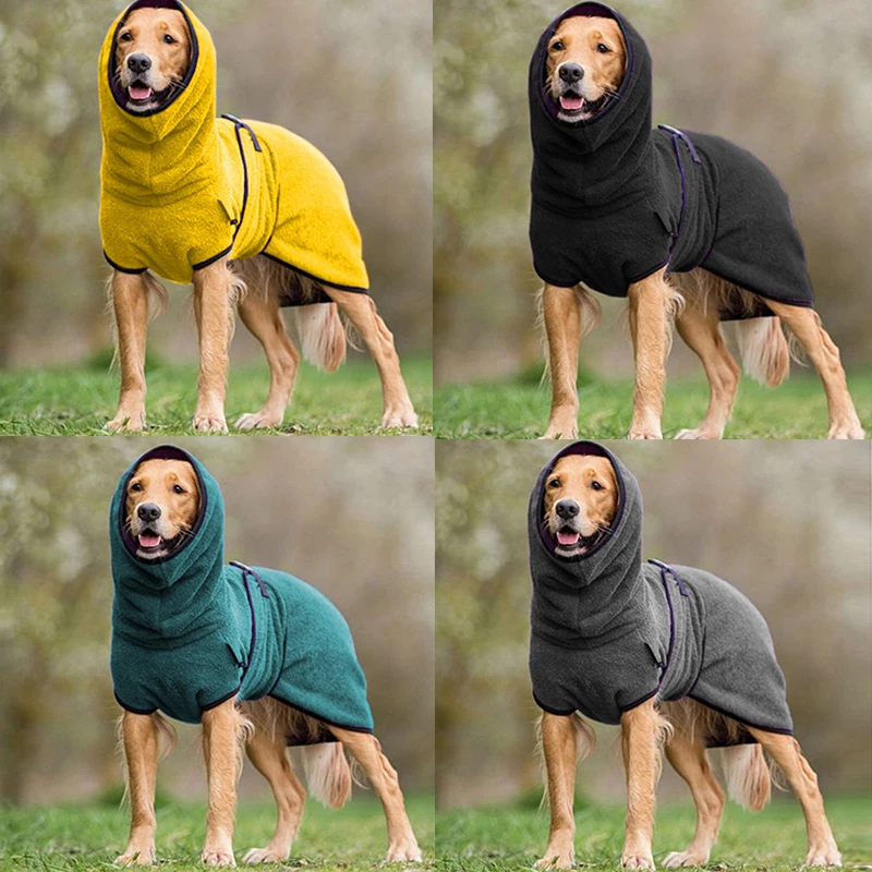 Cappotto Con Cappuccio Cappello Ispessente Abbigliamento Solido Panni Triever Spugna Golden Warmer Dog Pippy Accappatoio Colore Scoreggia Mantello Per