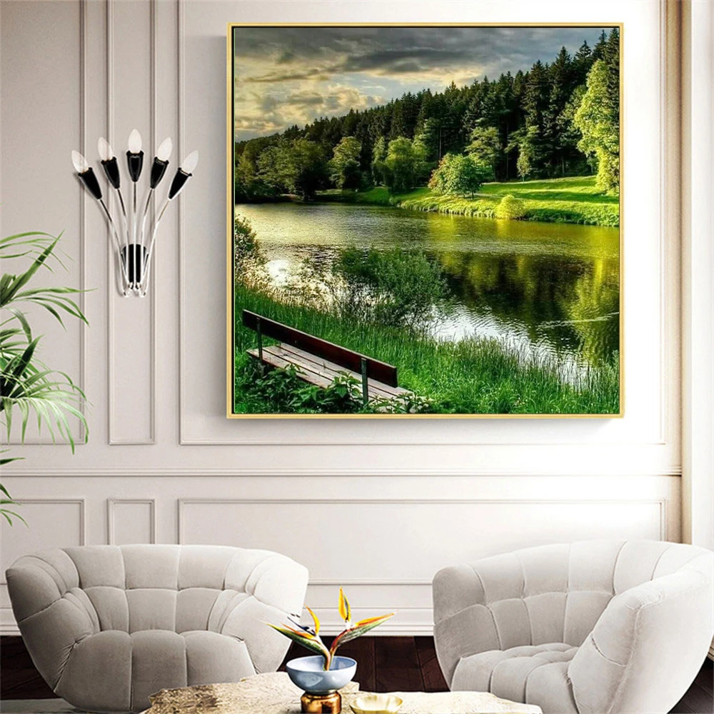 HUACAN 5D DIY Diamond Painting Nature Landscape Full Square/Round Drill Diamond Embroidery River Needlework Home Decor diamond painting diamond art painting kit diamond painting set