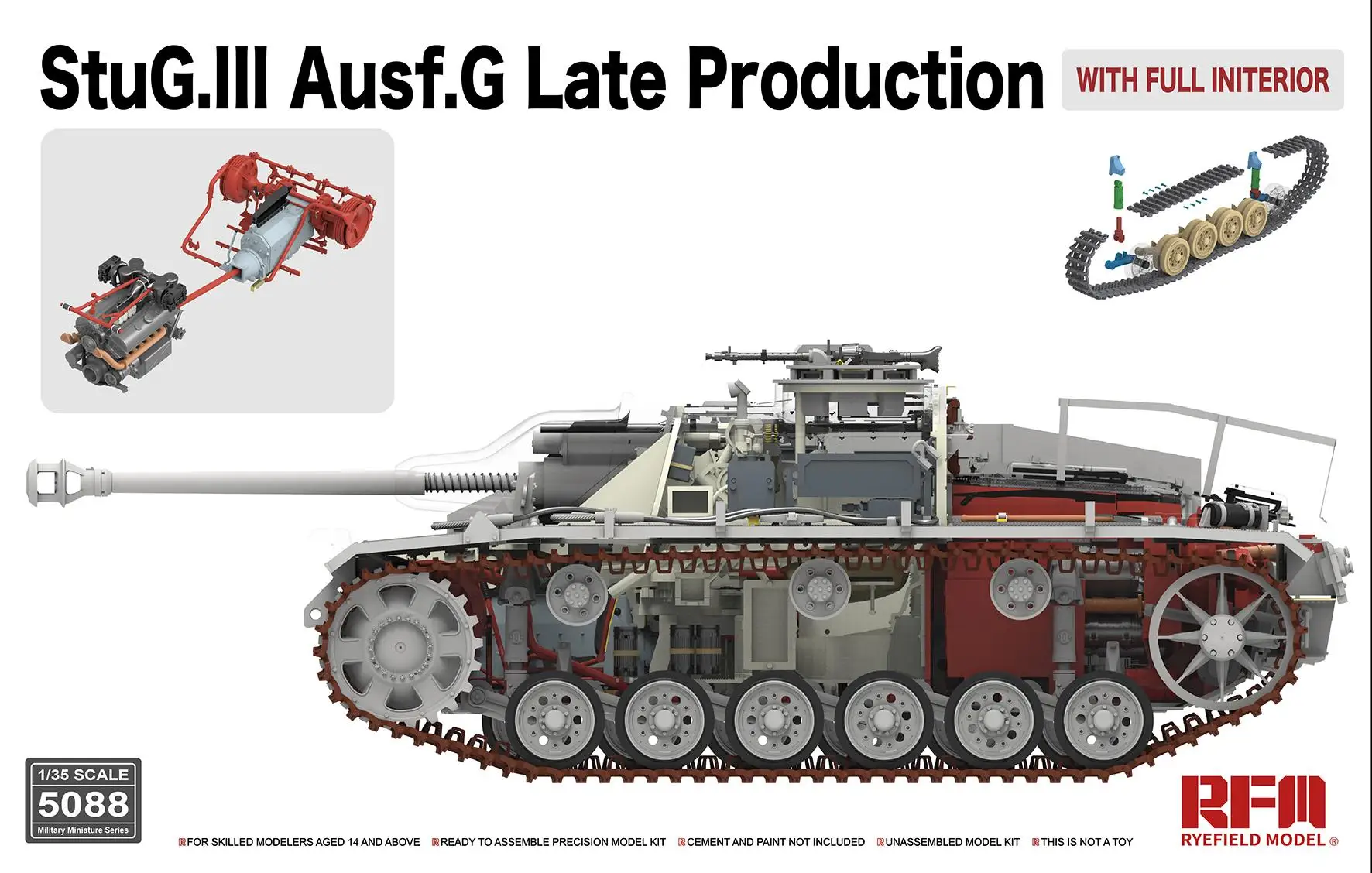 Campo Di Segale Modello Rfm Rm-5088 Stug.Iii Ausf.G Produzione In Ritardo Con Initerior Completo 1/35