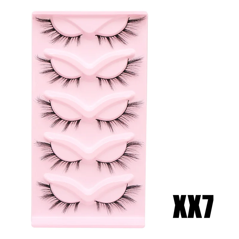 Dramatic Cat Eye Winged False Eyelashes - 10 Pairs with Clear Band