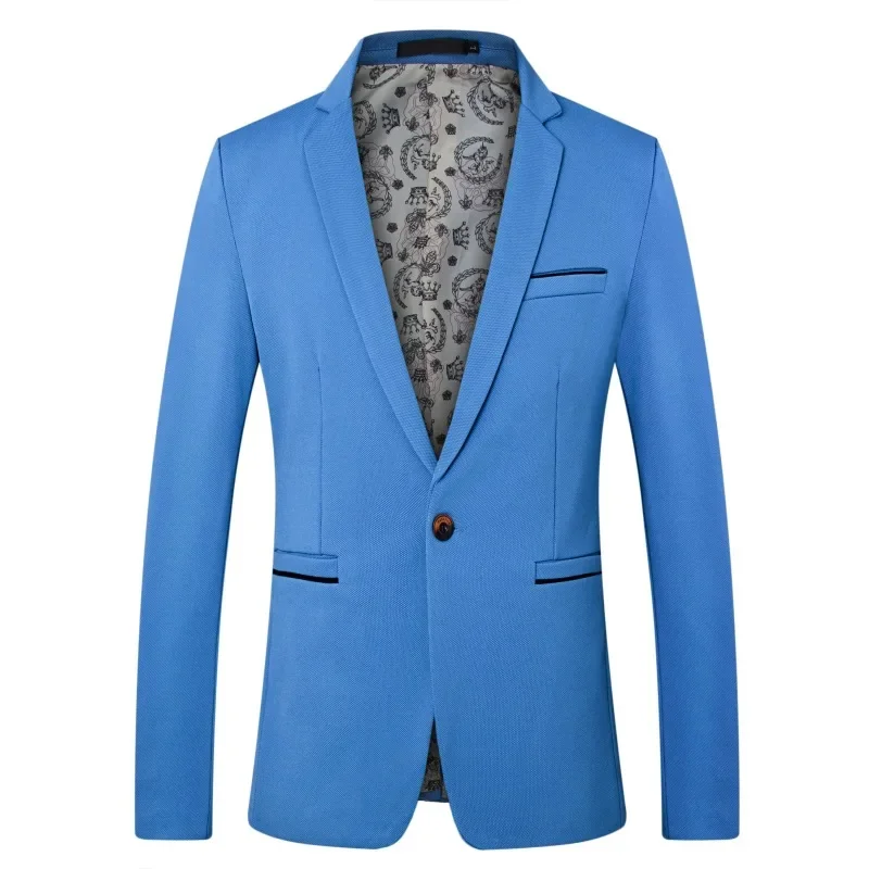 Casual Business Suit Men's Western-Style Jacket Plus Size Color Block Formal Wear Cross-Border Merchandise