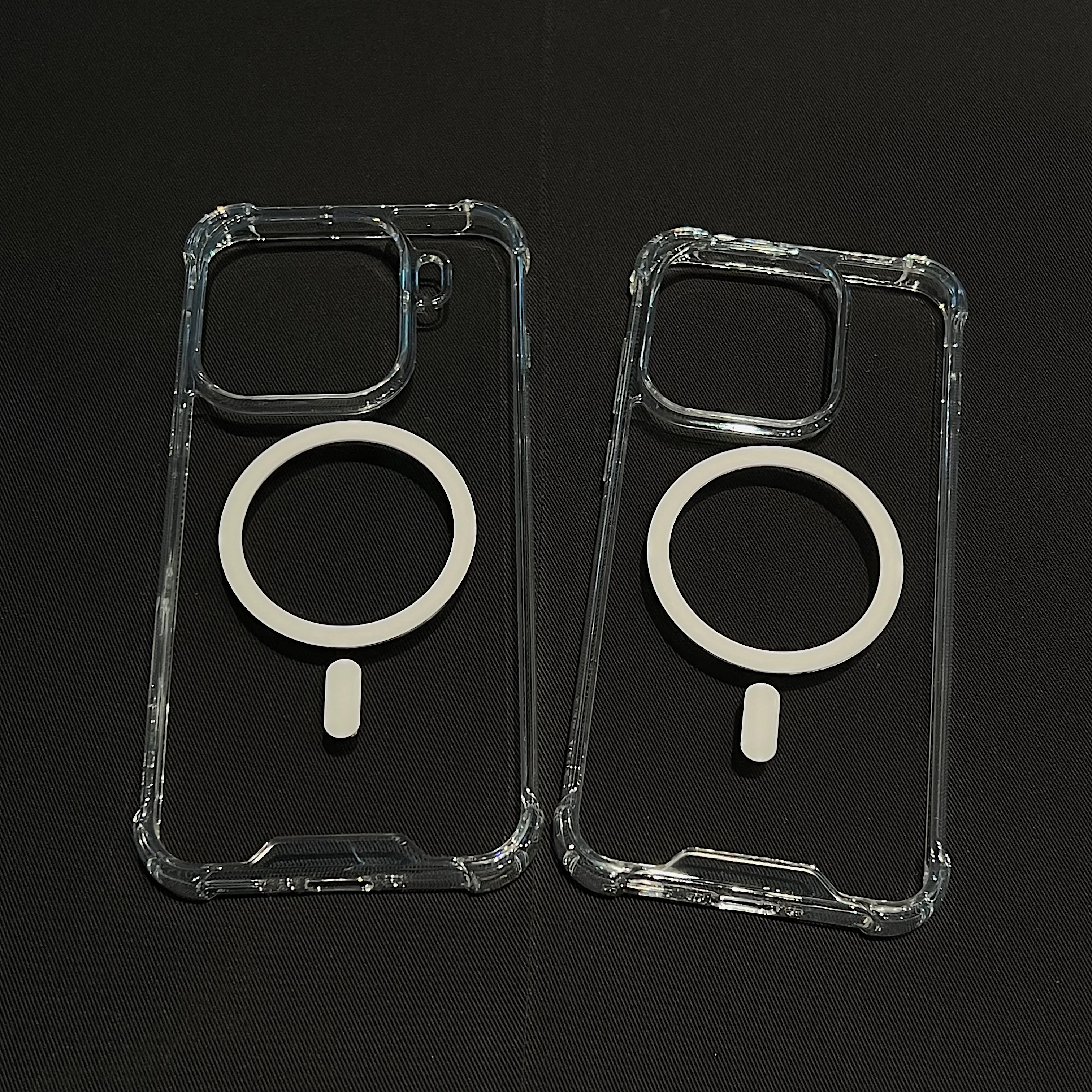 Clear Shockproof Armor Case with Magnetic Wireless Charging – Silicone and Hard Acrylic Cover