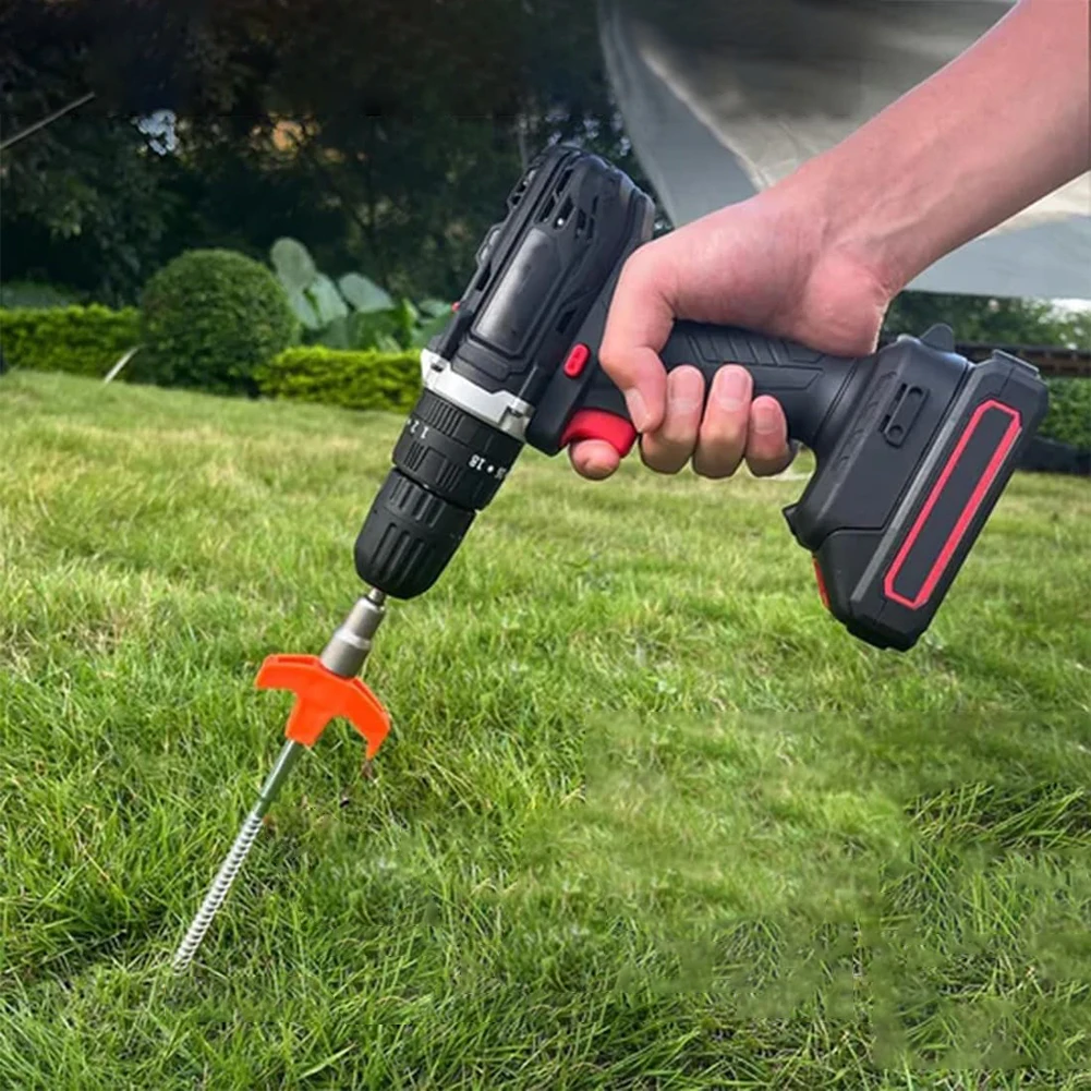 24Pcs Heavy Duty Spiral Screw with Hex Socket Stakes Ground Anchors Camping Stakes Tent Ground Nail Heavy Duty Tent Pegs
