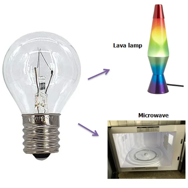 Ampoules de rechange pour lampe à lave, base intermédiaire, appareil  d'origine, micro-ondes, S11, G35