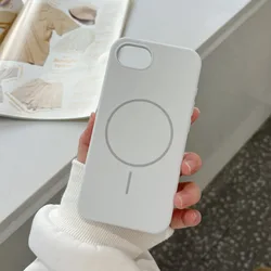 Premium Liquid Silicone Magnetic Wireless Charging Case with Soft Skin Feel - iPhone 17 E (Pure White)