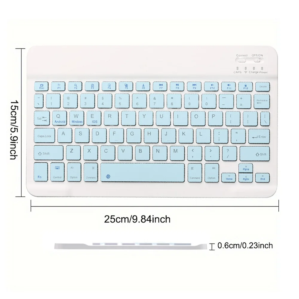 Ultra-Slim Bluetooth-Compatible Keyboard Portable Mini Wireless Keyboard Rechargeable for iPad Tablet Phone iOS Android Windows