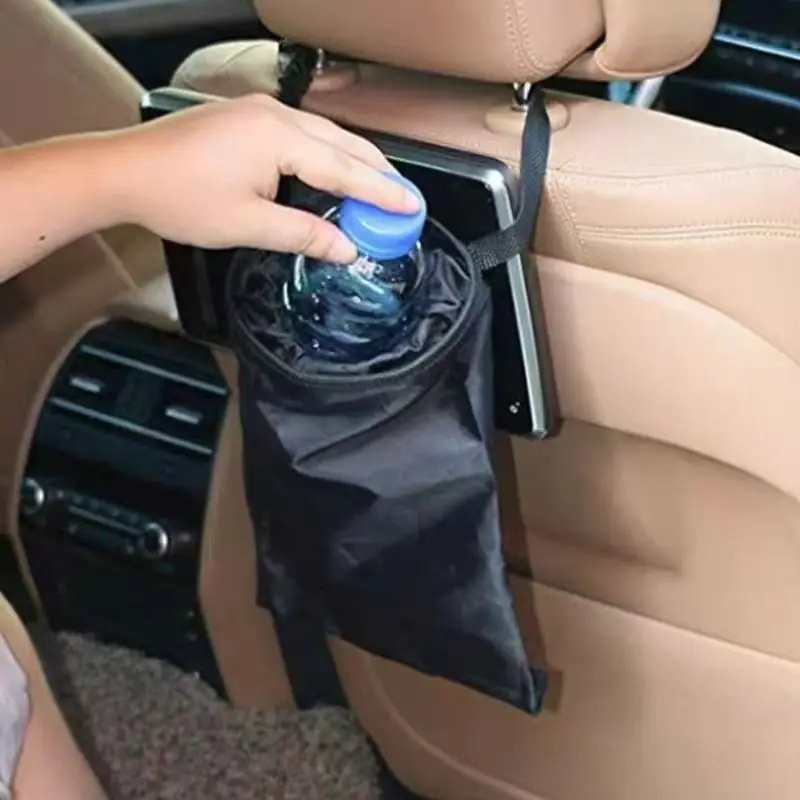 Car trash can car seat back trash holder hang litter bag garbage storage rubbish container oxford cloth car waste bins cleaning tools