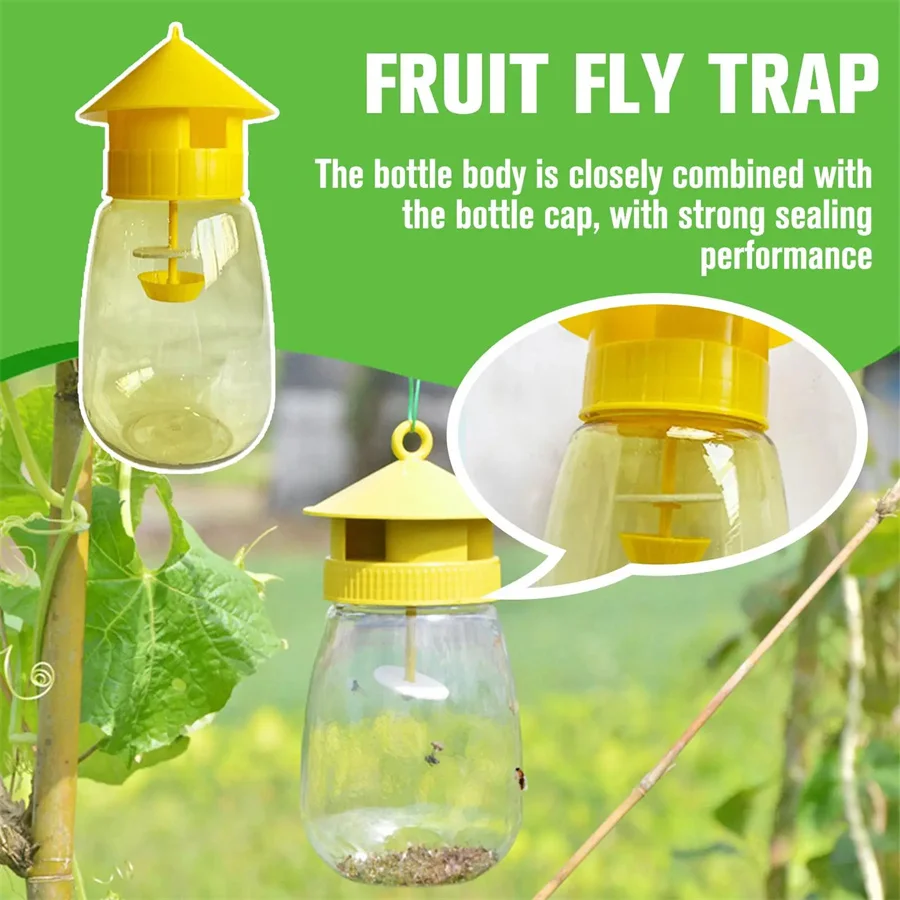 Fruit Fly Trap Plastic Fruit Fly Trap Killer Drosophila Trap Anti Fly Fruit Killer Catcher Orchard Insect Pest Control Bee