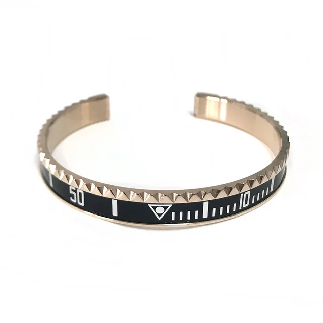 2021 Dial Steel Speedometer Bracelets & Bangles bracciale uomo Stainless Steel Bangles Cuff Bangle Bezel Pulseiras Bijoux rose gold black
