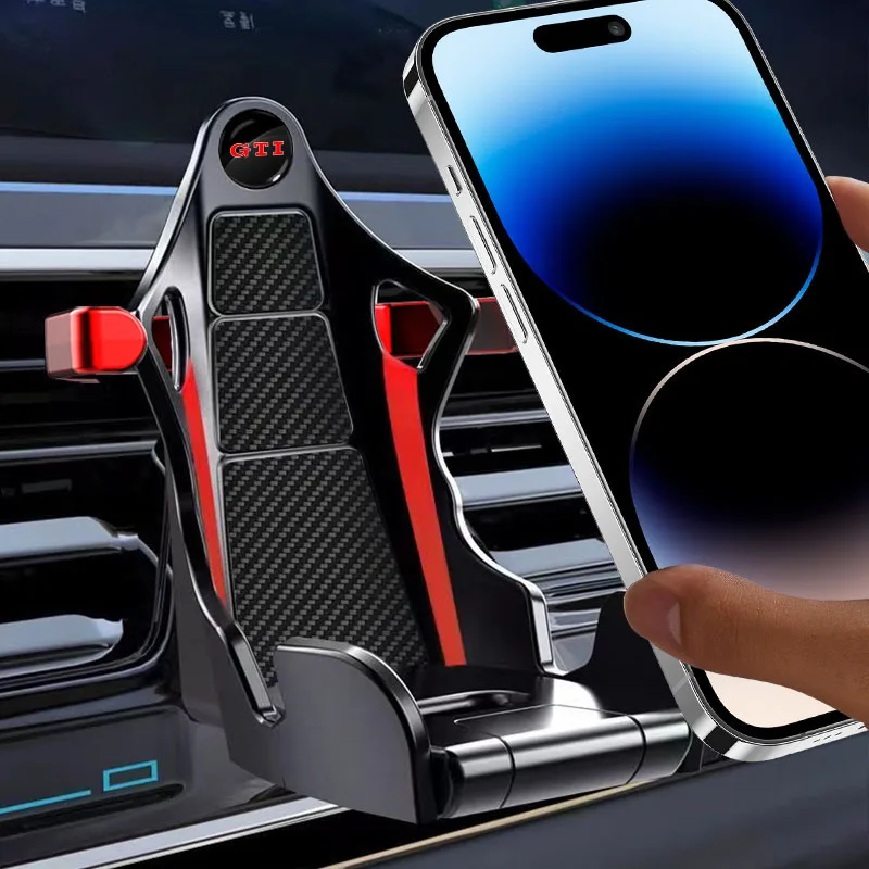 유니버설 차량용 핸드폰 거치대 중력식 휴대폰 스탠드 GPS 지원 엠블럼 (폭스바겐 GTI 제타 MK5 골프 파사트 OEM 3B7 601 171 호환)