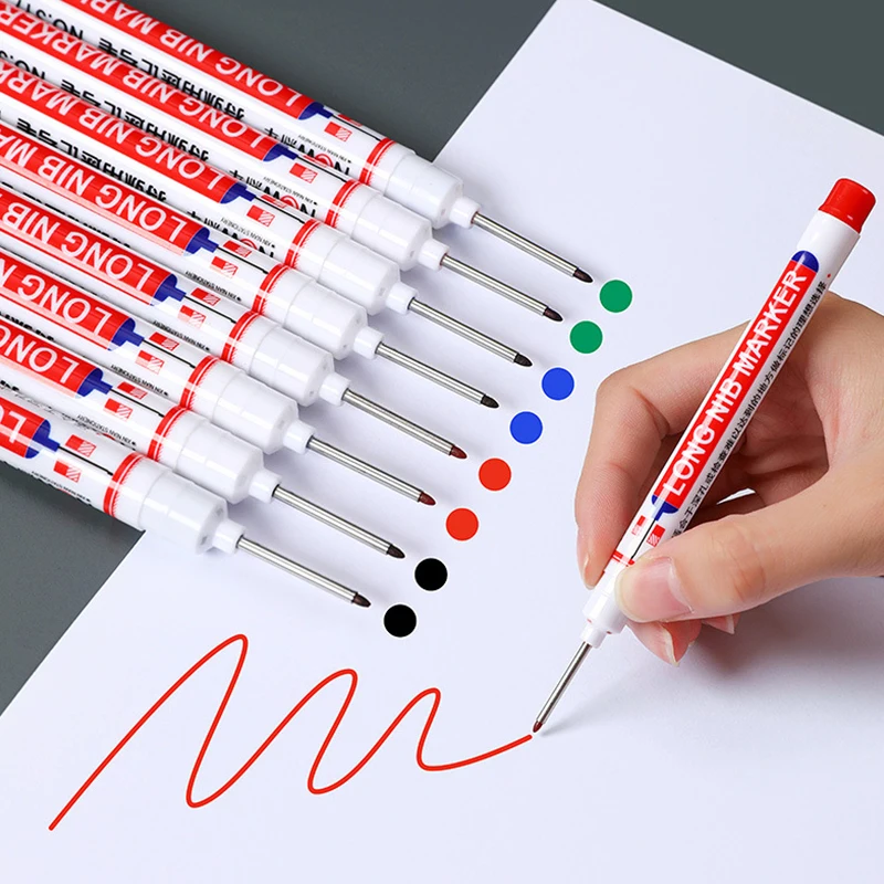 

Long Head Markers Bathroom Woodworking Decoration Multi-purpose Deep Hole Marker Pens
