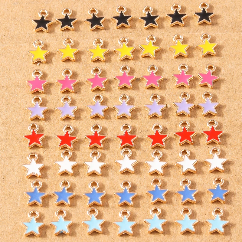 30 stücke mischen niedlichen Emaille Liebe Herz Stern Schmetterling Charms für Schmuck machen DIY Ohrringe Anhänger Halsketten handgemachte Handwerk liefern – Detail 32
