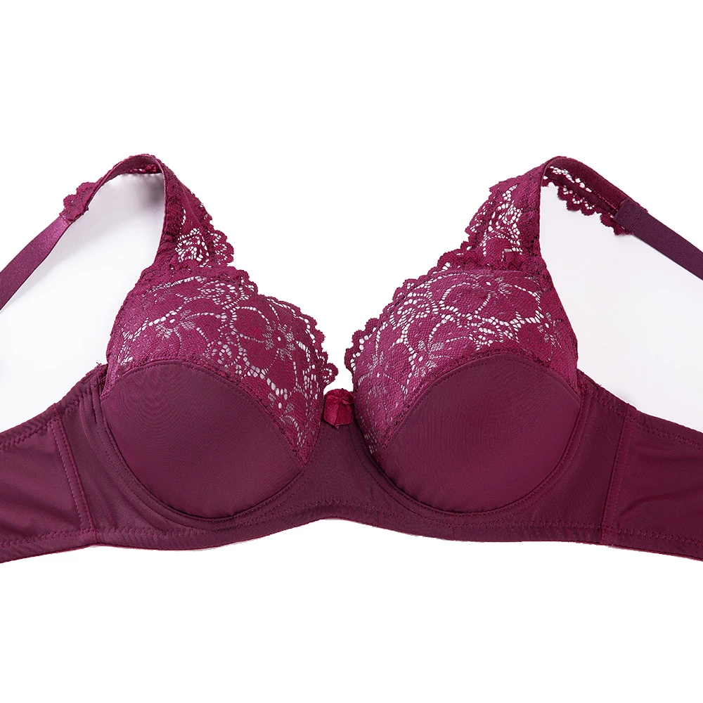 Erotic Lingerie Embroidery Floral Lace Brassiere Plunge Women's Underwear Big Size Bra B-F Cup