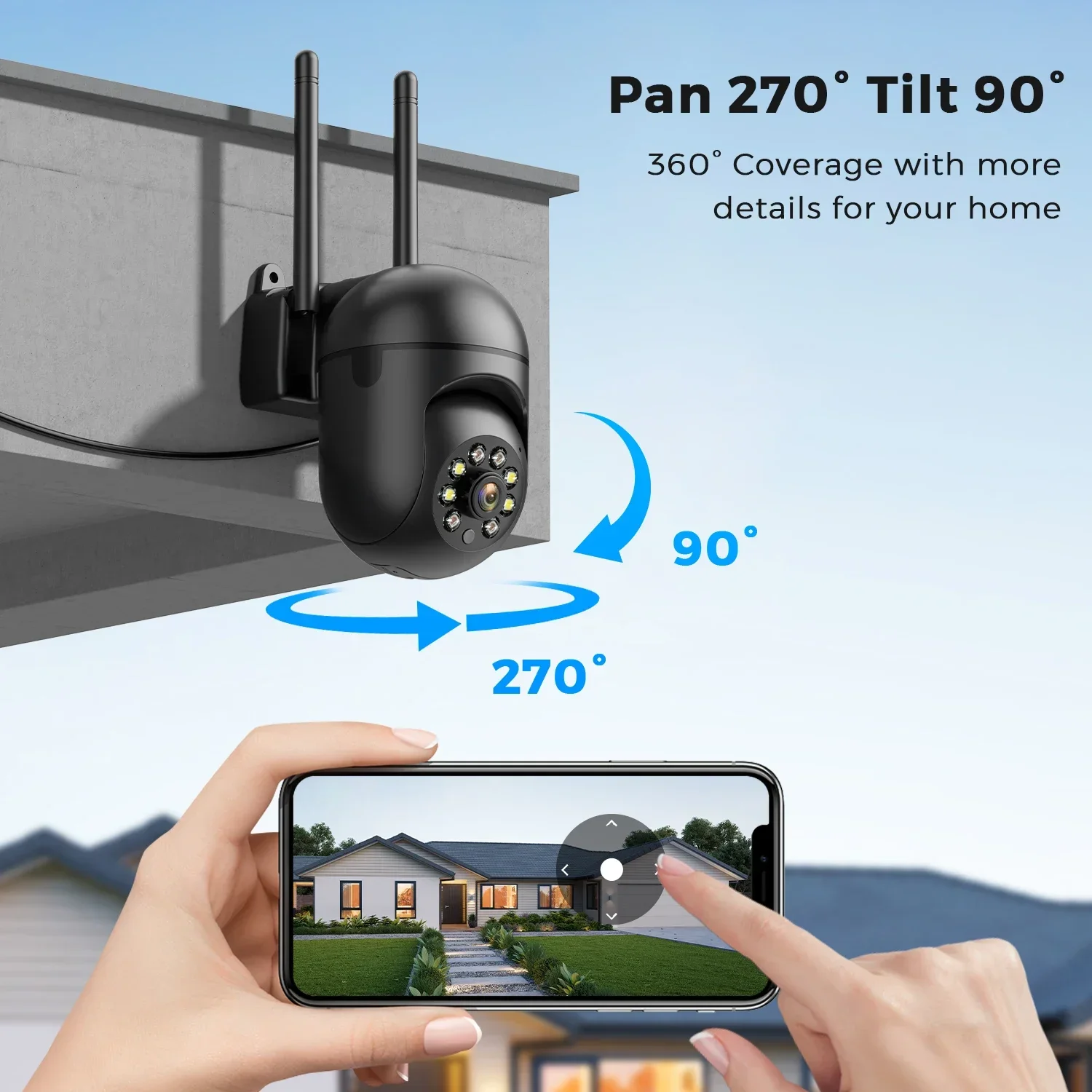 Mini PTZ Wifi Camera 4MP 2K ICsee Surveillance Camera 5X Digital Zoom HD Night Vision Human Detection Home Security Protection 2