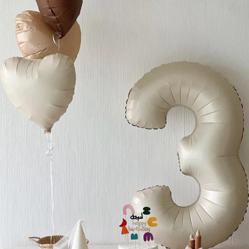 32/40 zoll Creme Anzahl Ballons 1-9 Digital Folie Ballon Für 1st Mädchen Kinder Erwachsene 18 30 geburtstag Party Dekoration Luft Helium Ball – Detail 12