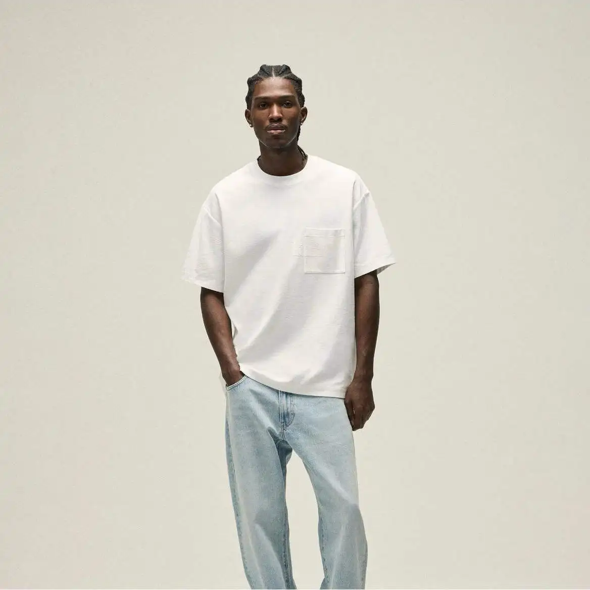 KITH SS Quinn Tee Floing ket Waed Loose ort Sve  Color American Base T-irt ex Casual round Ne Top
