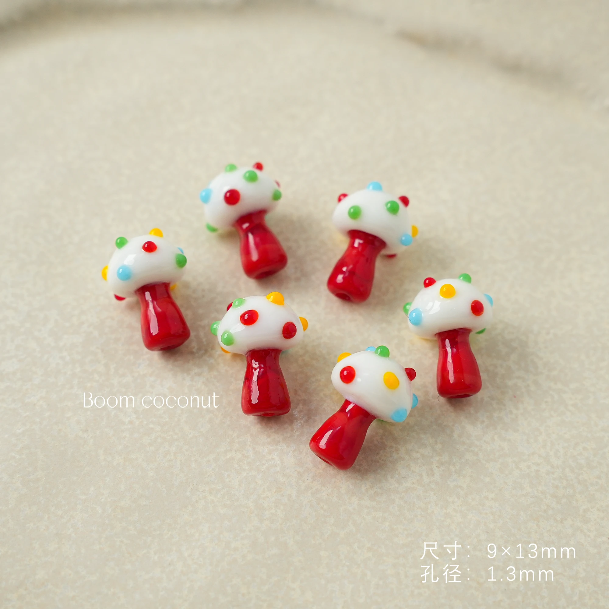 10pcs 수제 유리 버섯 비즈 DIY 구슬 소재 귀걸이 웨이브 포인트와 수제 팔찌 액세서리