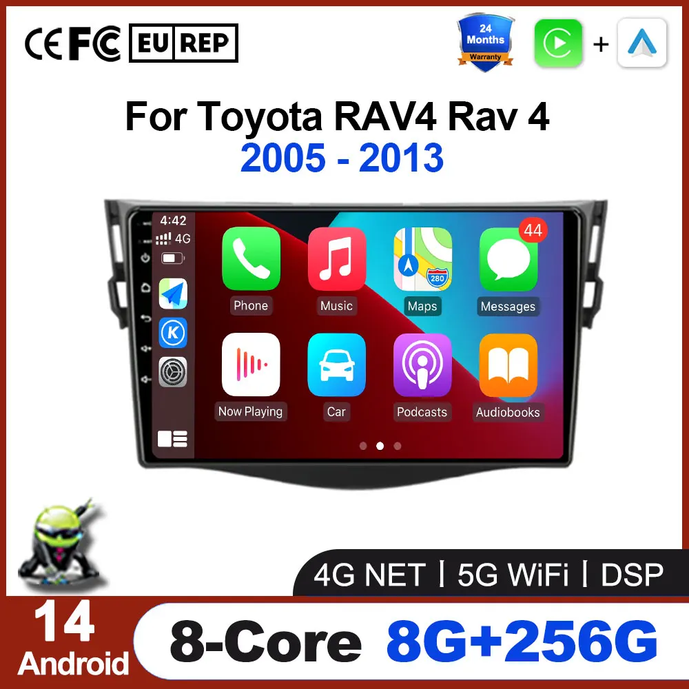 

Android 13 Car Radio For Toyota RAV4 Rav 4 2005 - 2013 Multimedia Video Player 2Din Carplay DSP Navigation GPS WIFI Stereo