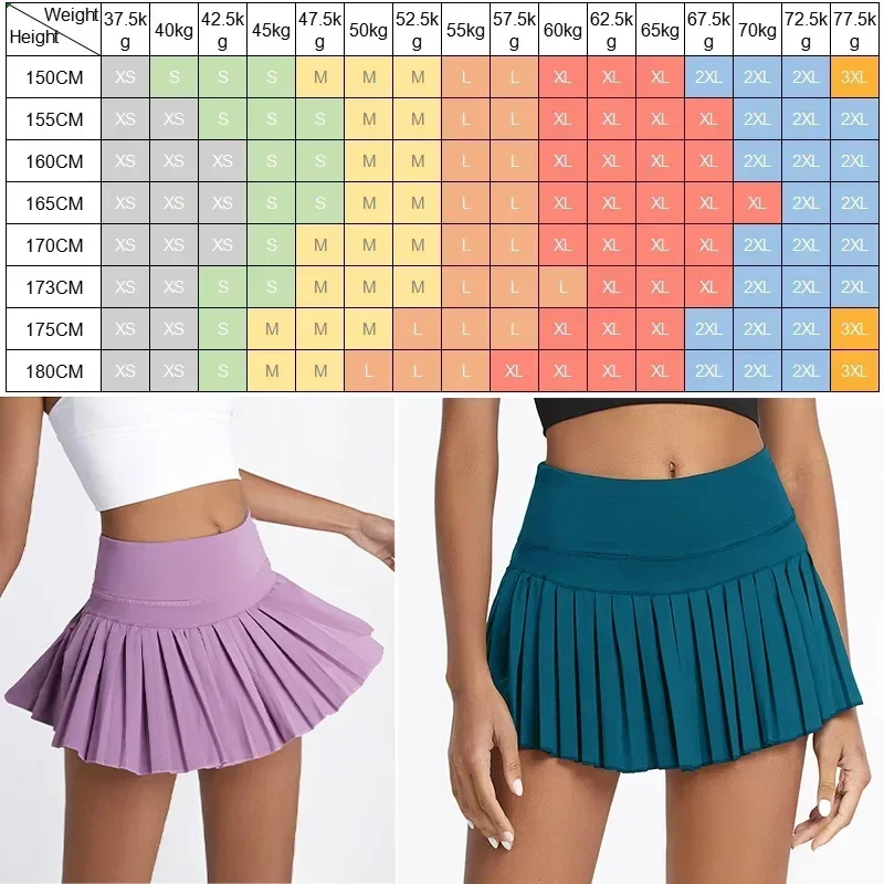 Sports Skirt Sports Shorts Cloud Hide Safe Tennis Skirts XS-XXL Gym Golf Running Pleated Pantskirt SEXY Women Sports Fitness Shorts Pocket High Waist Skort